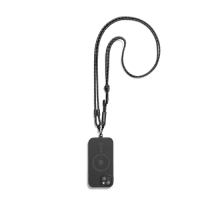 Black Reflective Crossbody Phone Lanyard - Cord