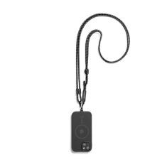 Black Reflective Crossbody Phone Lanyard - Cord